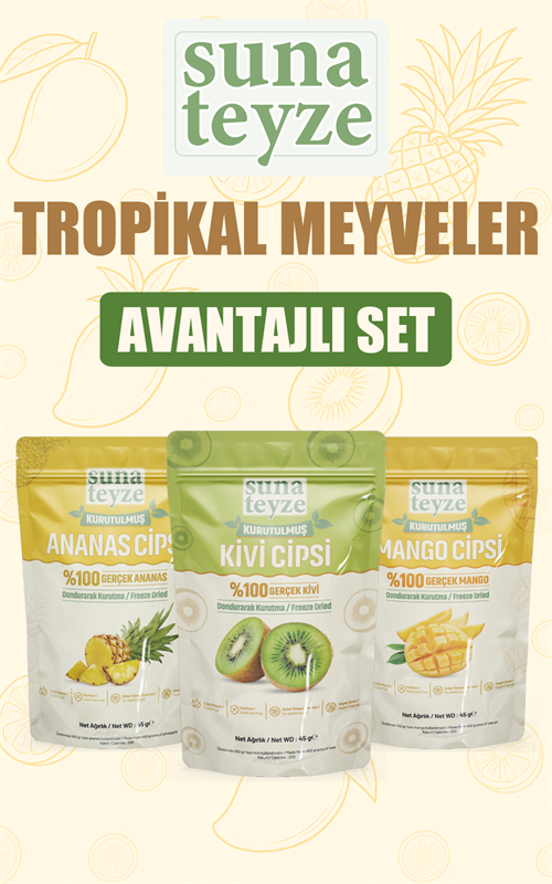 Tropikal Meyveler Serisi Freeze Dried (Kivi - Ananas - Mango)