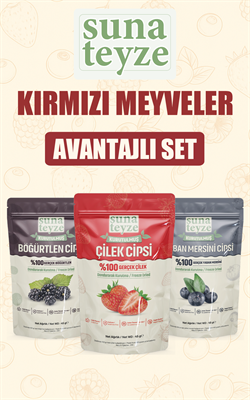 Kırmızı Meyveler Serisi Freeze Dried (Çilek - Böğürtlen - Yaban Mersini)